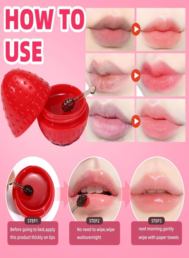 Deepmind 4 PCS Bee Lip Balm Lip Mask Fruit Pot, Lip Balm for Girls, Strawberry & Apple & Lemon & Peach Moisturizing Lip Sleeping Mask Overnight Lip Treatment for Women,Reduce Fine Lines,Repair Dry Cracked Lips - Image 5